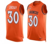 Men's Nike Denver Broncos #30 Phillip Lindsay Limited Orange Player Name & Number Tank Top NFL Jersey