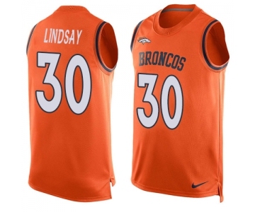 Men's Nike Denver Broncos #30 Phillip Lindsay Limited Orange Player Name & Number Tank Top NFL Jersey