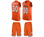 Men's Nike Denver Broncos #30 Phillip Lindsay Limited Orange Tank Top Suit NFL Jersey