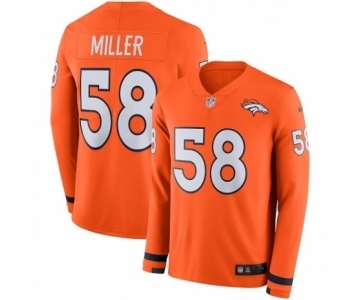 Men's Nike Denver Broncos #58 Von Miller Limited Orange Therma Long Sleeve NFL Jersey