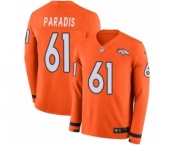 Men's Nike Denver Broncos #61 Matt Paradis Limited Orange Therma Long Sleeve NFL Jersey