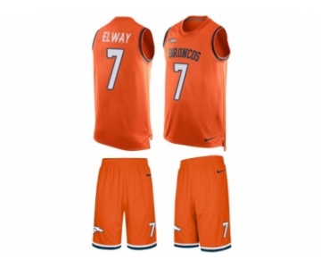 Men's Nike Denver Broncos #7 John Elway Limited Orange Tank Top Suit NFL Jersey