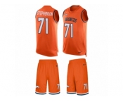 Men's Nike Denver Broncos #71 Donald Stephenson Limited Orange Tank Top Suit NFL Jersey