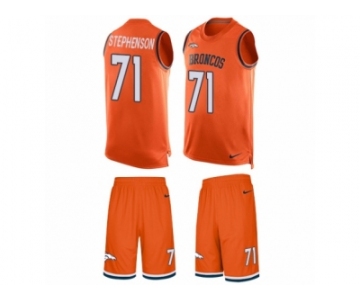 Men's Nike Denver Broncos #71 Donald Stephenson Limited Orange Tank Top Suit NFL Jersey
