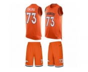 Men's Nike Denver Broncos #73 Russell Okung Limited Orange Tank Top Suit NFL Jersey