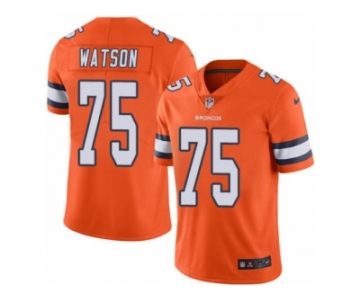Men's Nike Denver Broncos #75 Menelik Watson Limited Orange Rush NFL Jersey