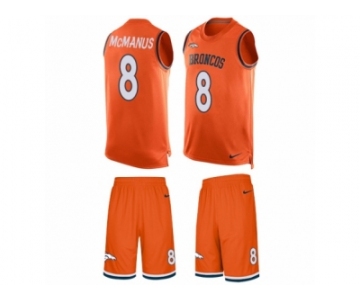 Men's Nike Denver Broncos #8 Brandon McManus Limited Orange Tank Top Suit NFL Jerse