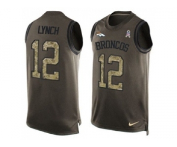 Nike Denver Broncos #12 Paxton Lynch Green Men's Stitched NFL Limited Salute To Service Tank Top Jersey