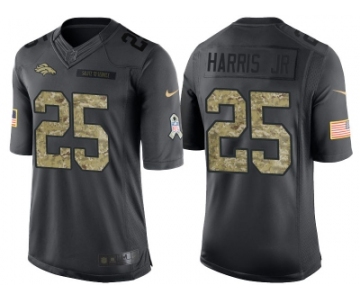 Nike Denver Broncos #25 Chris Harris Jr Men's Stitched Black NFL Salute to Service Limited Jerseys