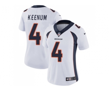 Women Nike Denver Broncos #4 Case Keenum White Stitched NFL Vapor Untouchable Limited Jersey