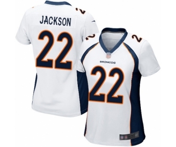 Women's Denver Broncos #22 Kareem Jackson Game White Football Jersey