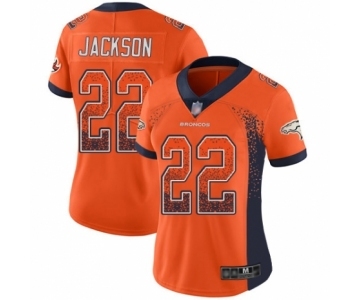 Women's Denver Broncos #22 Kareem Jackson Limited Orange Rush Drift Fashion Football Jersey