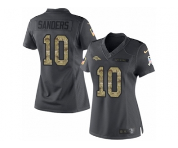 Women's Nike Denver Broncos #10 Emmanuel Sanders Limited Black 2016 Salute to Service NFL Jersey