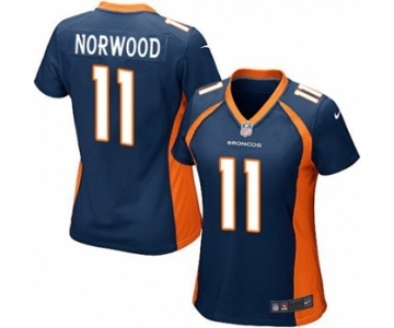 Women's Nike Denver Broncos #11 Jordan Norwood Game Navy Blue Alternate NFL Jersey