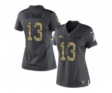Women's Nike Denver Broncos #13 Trevor Siemian Limited Black 2016 Salute to Service NFL Jersey