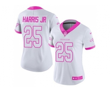 Women's Nike Denver Broncos #25 Chris Harris Jr Limited Rush Fashion Pink NFL Jersey