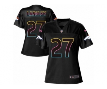 Women's Nike Denver Broncos #27 Brendan Langley Game Black Fashion NFL Jersey