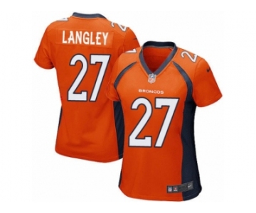 Women's Nike Denver Broncos #27 Brendan Langley Game Orange Team Color NFL Jersey