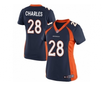 Women's Nike Denver Broncos #28 Jamaal Charles Limited Navy Blue Alternate NFL Jersey