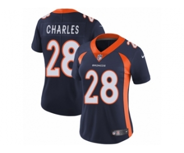 Women's Nike Denver Broncos #28 Jamaal Charles Vapor Untouchable Limited Navy Blue Alternate NFL Jersey
