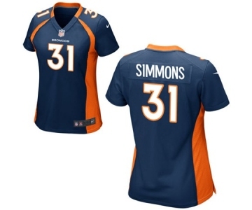 Women's Nike Denver Broncos #31 Justin Simmons Navy Blue Alternate NFL Jersey