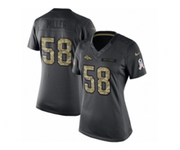 Women's Nike Denver Broncos #58 Von Miller Limited Black 2016 Salute to Service NFL Jersey