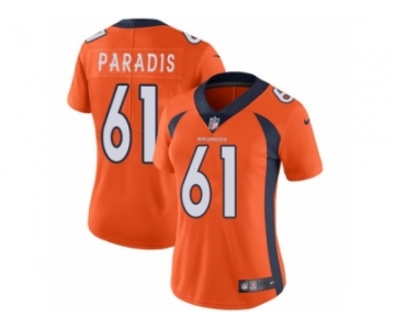 Women's Nike Denver Broncos #61 Matt Paradis Vapor Untouchable Limited Orange Team Color NFL Jersey