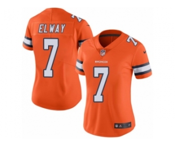 Women's Nike Denver Broncos #7 John Elway Limited Orange Rush NFL Jersey