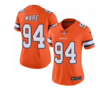 Women's Nike Denver Broncos #94 DeMarcus Ware Limited Orange Rush NFL Jersey
