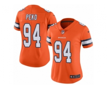 Women's Nike Denver Broncos #94 Domata Peko Limited Orange Rush NFL Jersey