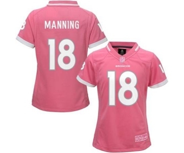 nike women nfl jerseys denver broncos #18 manning pink[nike 2015]