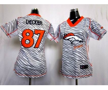 nike women nfl jerseys denver broncos #87 eric decker [fem fan zebra]