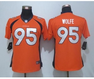 nike women nfl jerseys denver broncos #95 wolfe orange[nike limited]