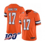 Youth Denver Broncos #17 DaeSean Hamilton Limited Orange Rush Vapor Untouchable 100th Season Football Jersey