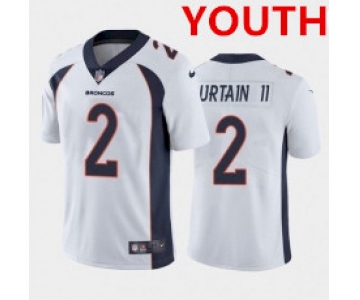 Youth Denver Broncos #2 Surtain II White Nike Vapor Untouchable Limited 2021 NFL Jersey