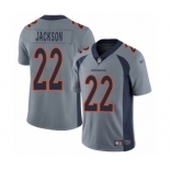 Youth Denver Broncos #22 Kareem Jackson Limited Silver Inverted Legend Football Jersey