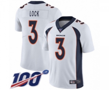 Youth Denver Broncos #3 Drew Lock White Vapor Untouchable Limited Player 100th Season Football Jersey