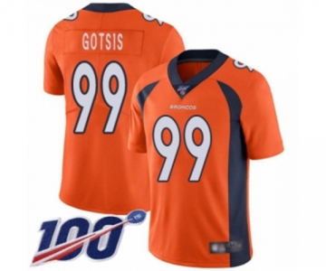 Youth Denver Broncos #99 Adam Gotsis Orange Team Color Vapor Untouchable Limited Player 100th Season Football Jersey