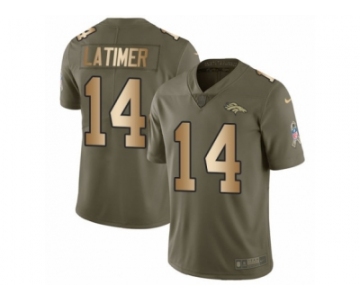 Youth Nike Denver Broncos #14 Cody Latimer Limited Olive Gold 2017 Salute to Service NFL Jersey