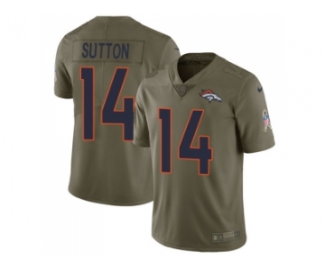 Youth Nike Denver Broncos #14 Courtland Sutton Olive Stitched NFL Limited 2017 Salute to Service Jersey