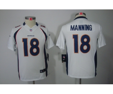 nike youth nfl jerseys denver broncos #18 manning white[nike limited]