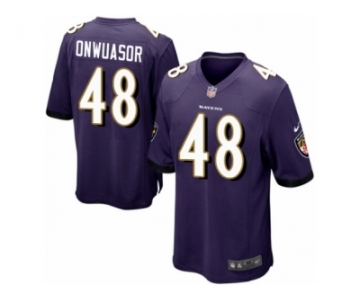 Men Nike Baltimore Ravens #48 Patrick Onwuasor Game Purple Team Color NFL Jersey