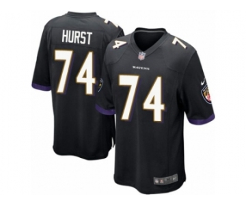Men Nike Baltimore Ravens #74 James Hurst Game Black Alternate NFL Jersey