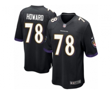 Men Nike Baltimore Ravens #78 Austin Howard Game Black Alternate NFL Jersey
