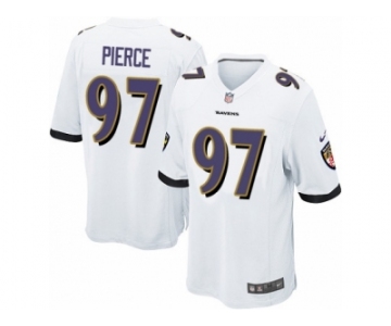 Men Nike Baltimore Ravens #97 Michael Pierce Game White NFL Jersey