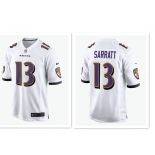Men's Baltimore Ravens #13 Elijah Sarratt White Alternate Stitched NFL Nike Game Jersey