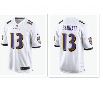 Men's Baltimore Ravens #13 Elijah Sarratt White Alternate Stitched NFL Nike Game Jersey
