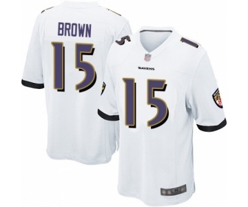 Men's Baltimore Ravens #15 Marquise Brown Game White Football Jersey