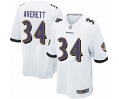 Men's Baltimore Ravens #34 Anthony Averett Game White Football Jersey