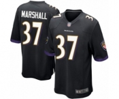 Men's Baltimore Ravens #37 Iman Marshall Game Black Alternate Football Jersey